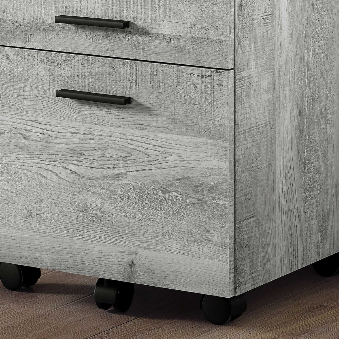 Rustelo – 3-Drawer Filing Cabinet – Grey Reclaimed Wood