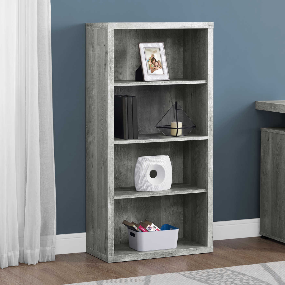 Bibliothèque Arkivia – 122 cm (48 po) de hauteur – Bois de récupération gris