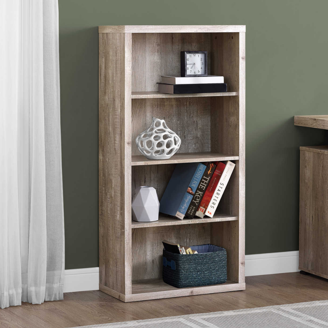 Arkivia – 48"H Bookcase – Taupe Reclaimed Wood