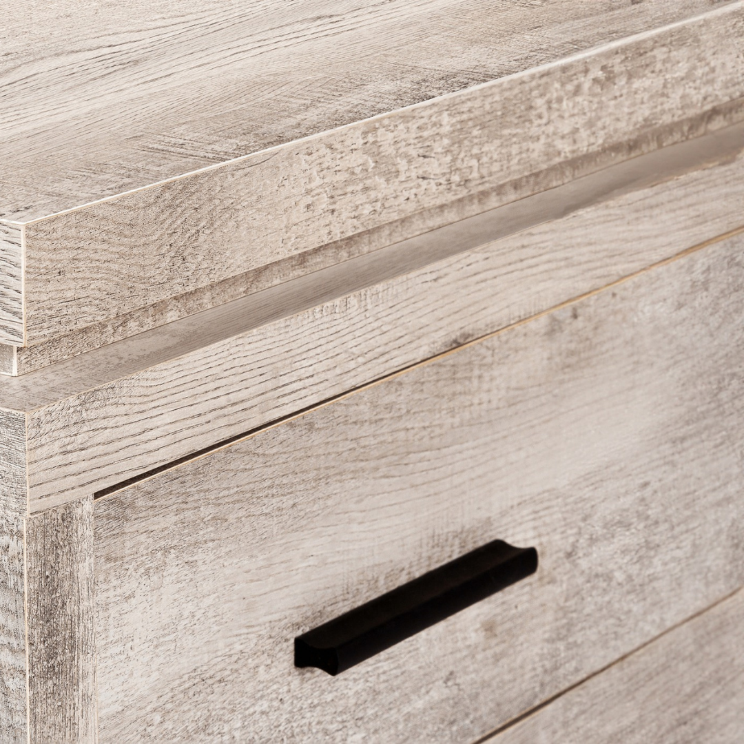 Cornerix – Bureau d'ordinateur en forme de L – Bois recyclé taupe