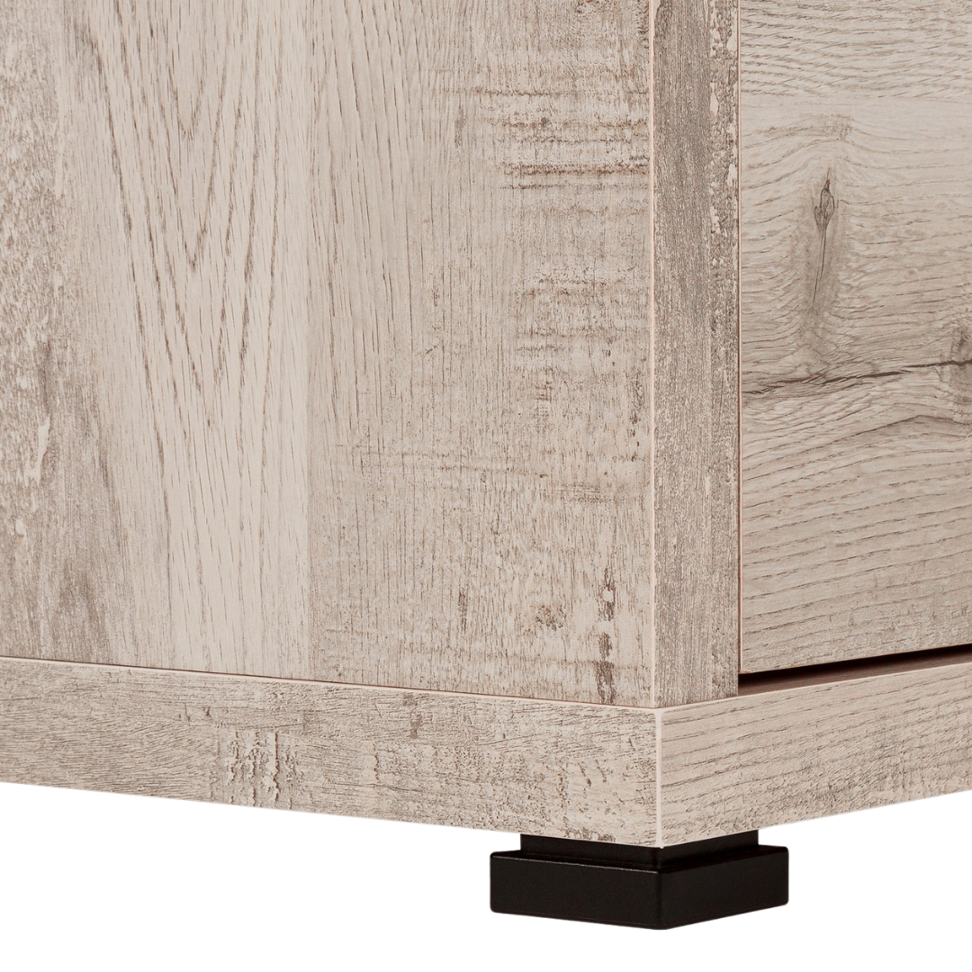 Cornerix – Bureau d'ordinateur en forme de L – Bois recyclé taupe