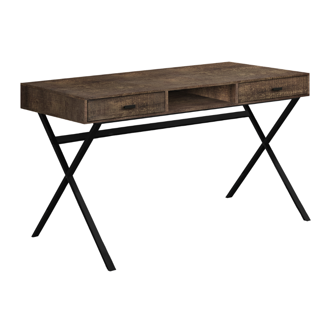 Krossen – Writing Desk – Brown Reclaimed / Black Metal