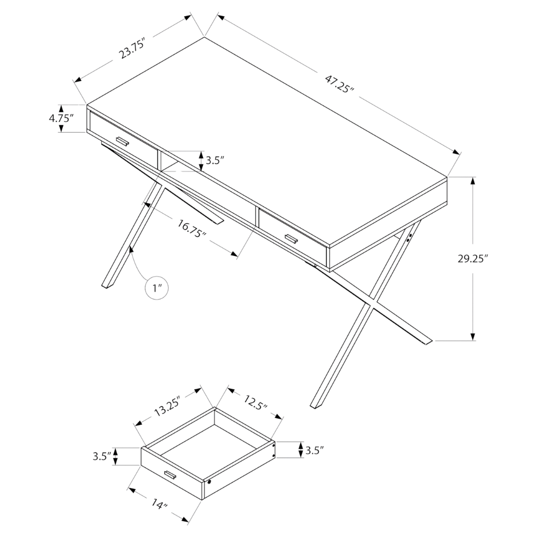 Bureau Krossen – Métal recyclé marron / Métal noir