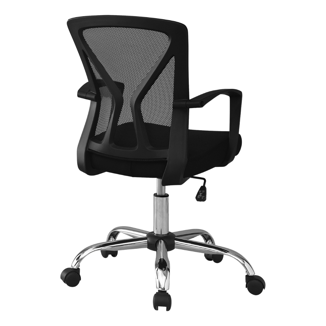 Aerovista – Chaise de bureau mi-haute en maille – Noir et chrome