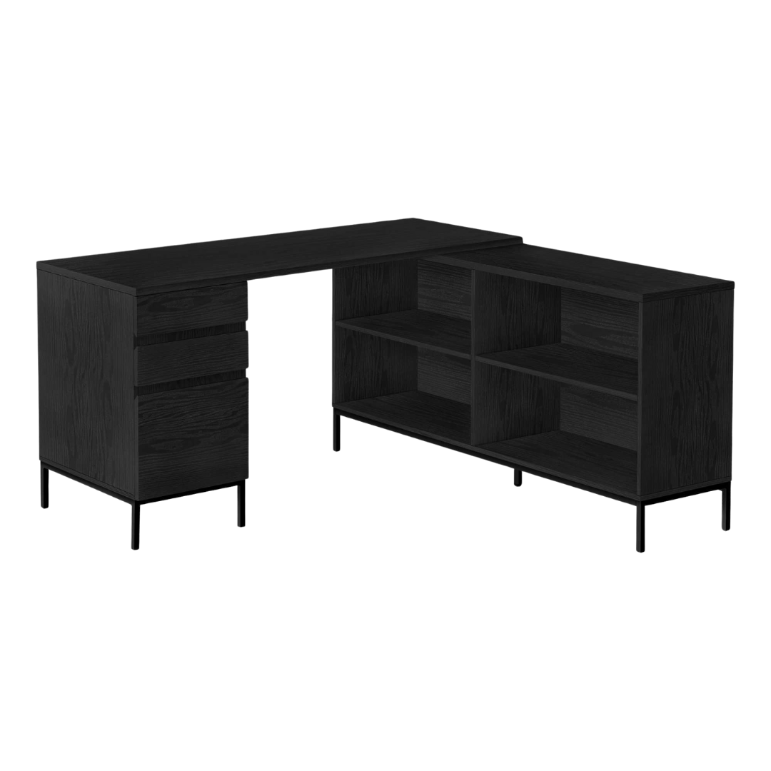 Bureau d'ordinateur en L Oakvion – Chêne noir