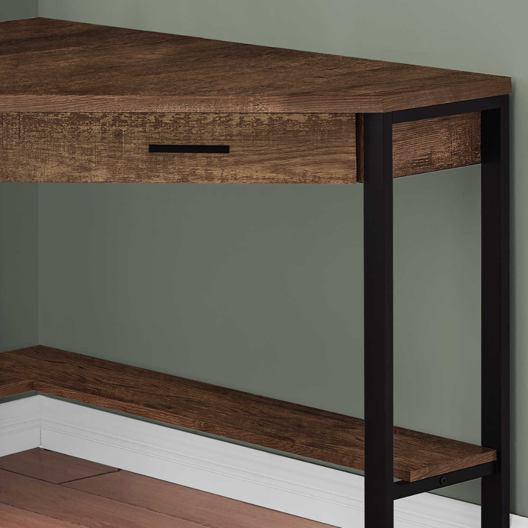 Cornera – Bureau d'angle – Bois de récupération brun