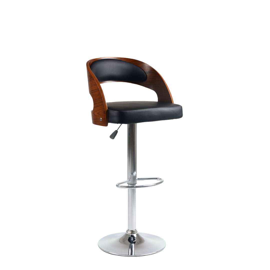 Ardenzo – Set of 2 – Adjustable Bentwood Bar Stools – Black