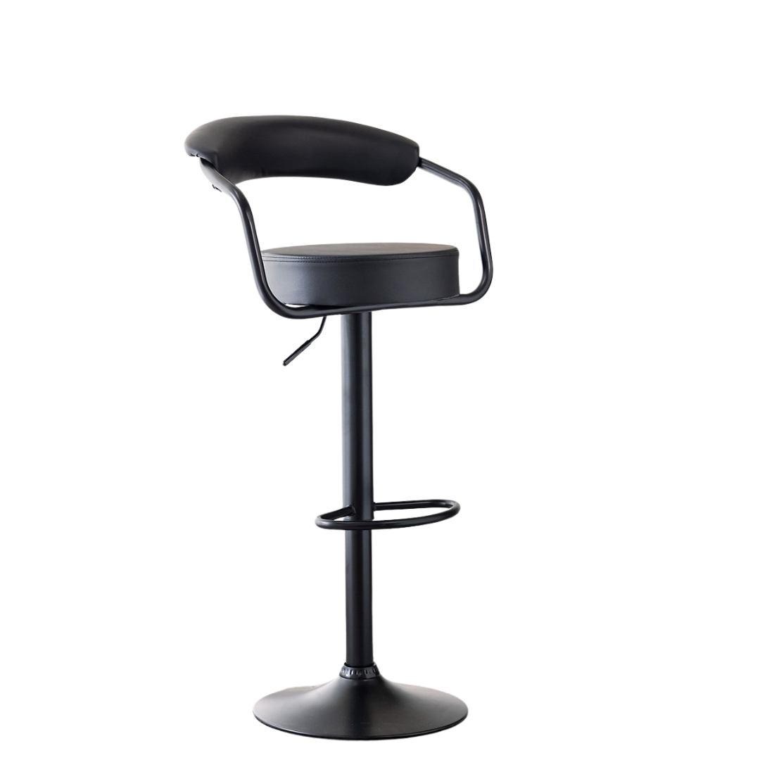 Arvion – Lot de 2 – Tabourets de bar réglables – Noir