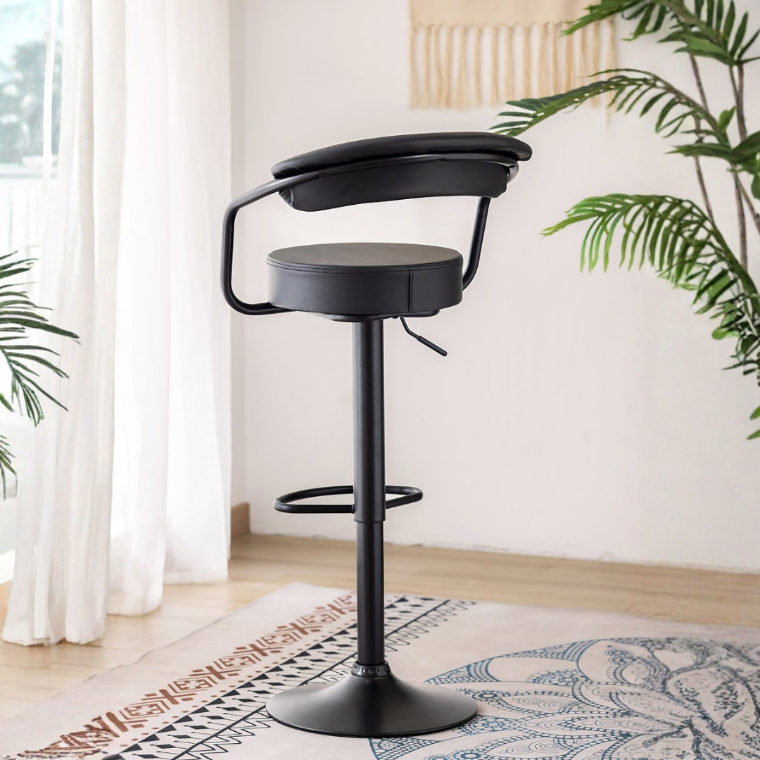 Arvion – Lot de 2 – Tabourets de bar réglables – Noir