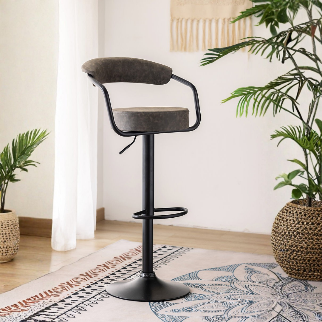 Arvion – Set of 2 – Adjustable Bar Stools – Grey