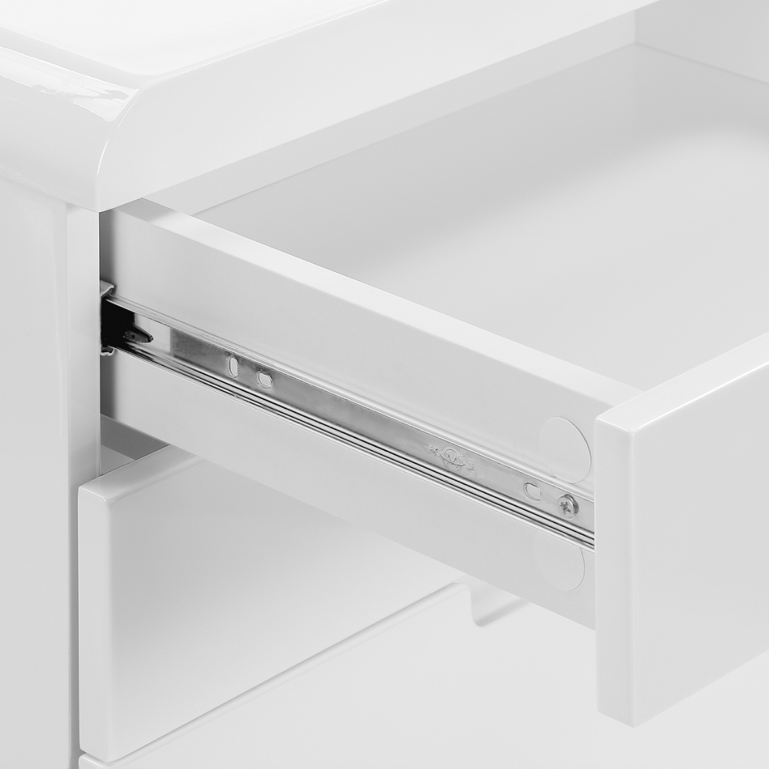 Glossivia – 3-Drawer Filing Cabinet – High Gloss White