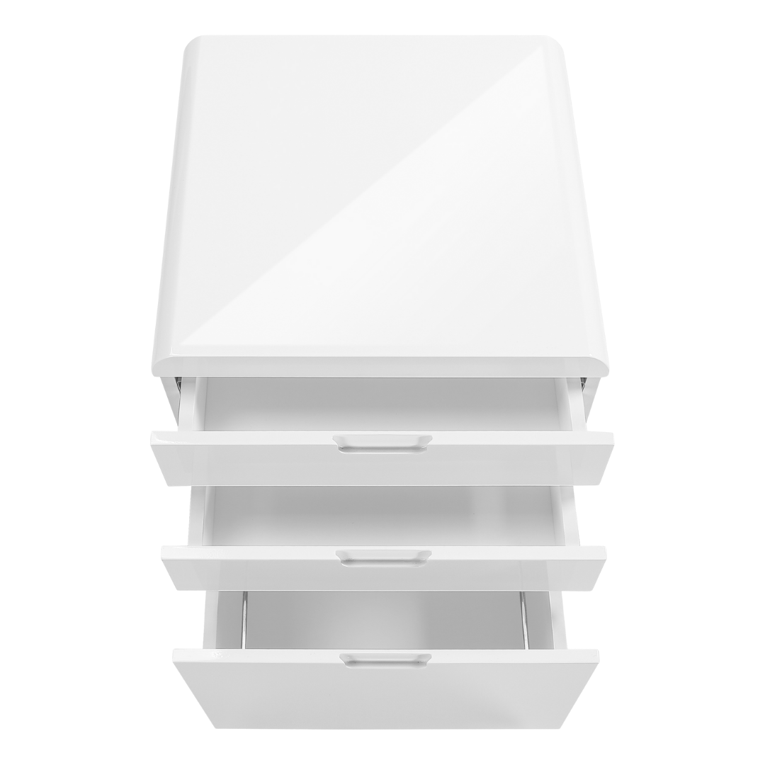 Glossivia – 3-Drawer Filing Cabinet – High Gloss White