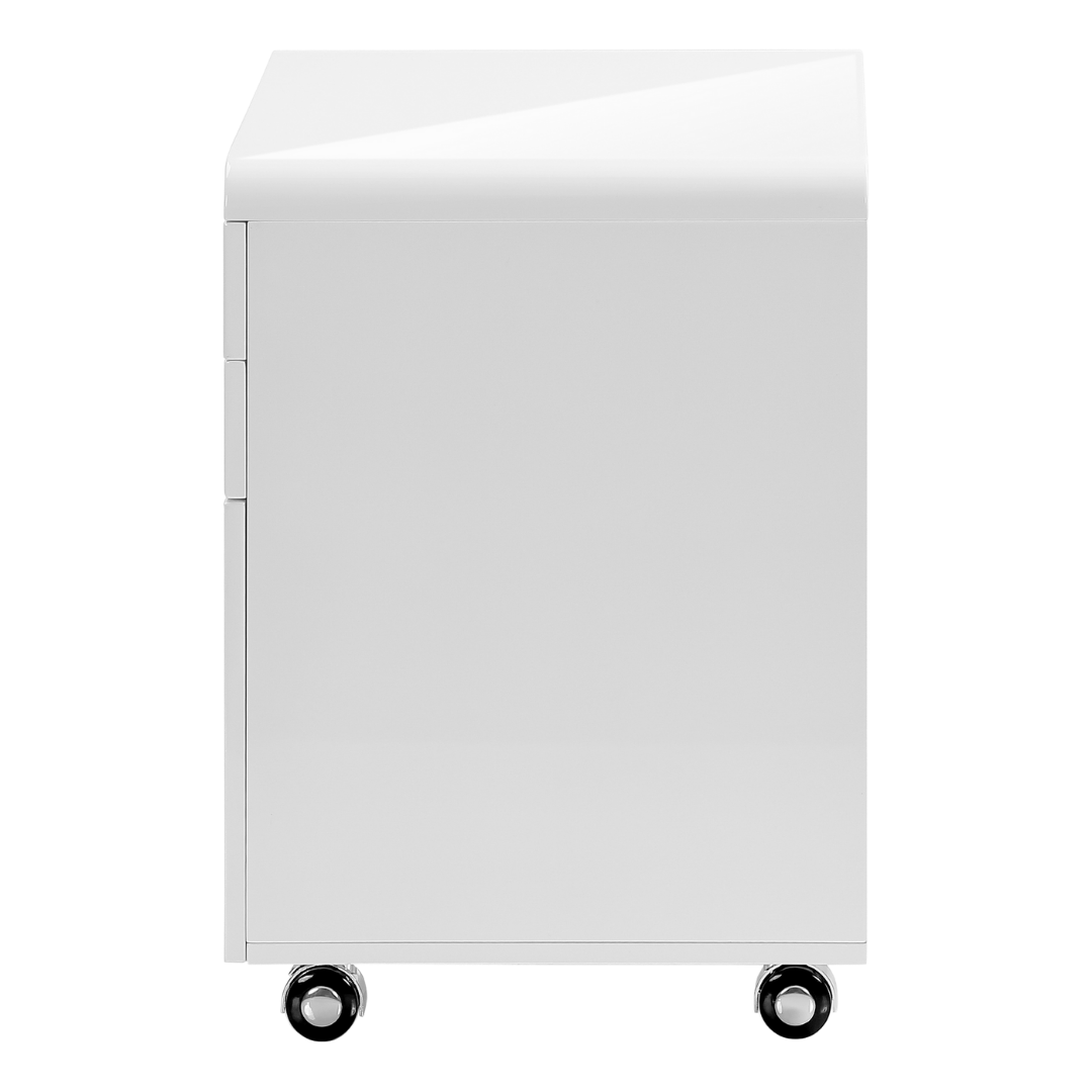 Glossivia – 3-Drawer Filing Cabinet – High Gloss White