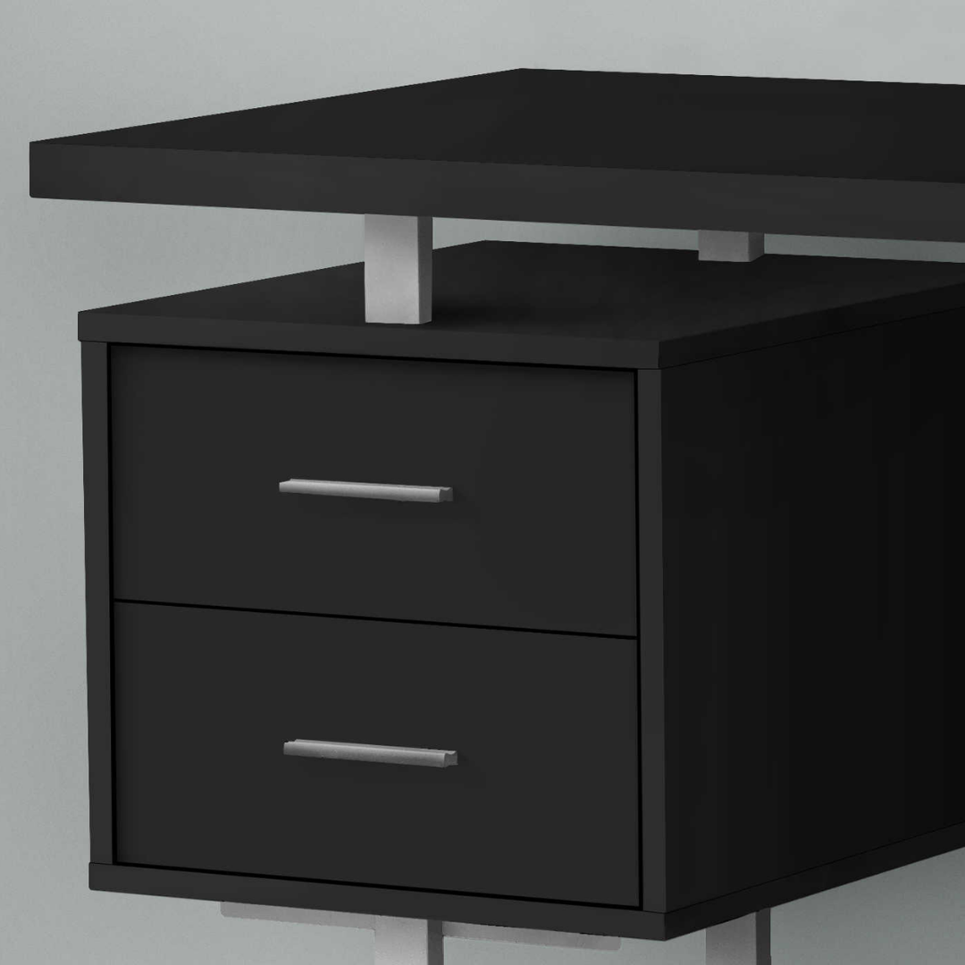 Floatrex – Computer Desk – Black / Silver Metal