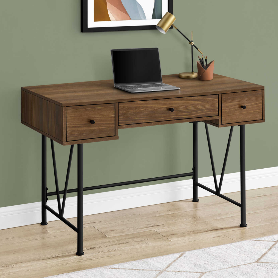 Vextura – Bureau – Noyer / Métal noir