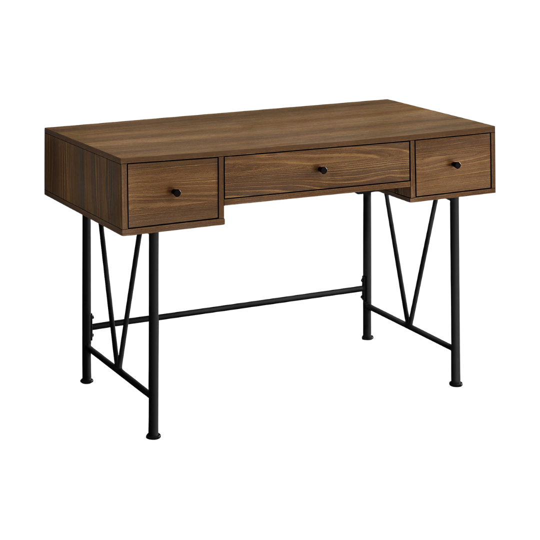 Vextura – Writing Desk – Walnut / Black Metal