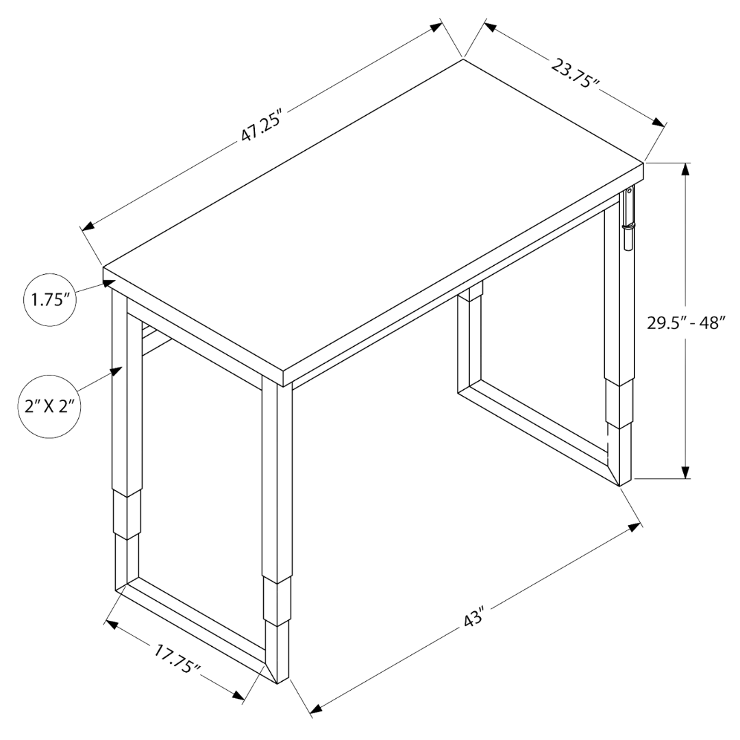 Liftora – Adjustable-Height Desk – Walnut / Black Metal