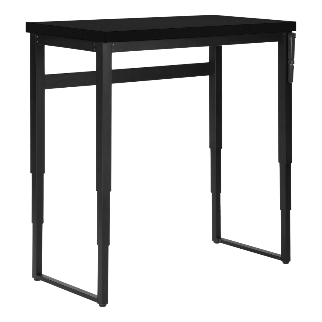Liftora – Adjustable-Height Desk – Black / Black Metal