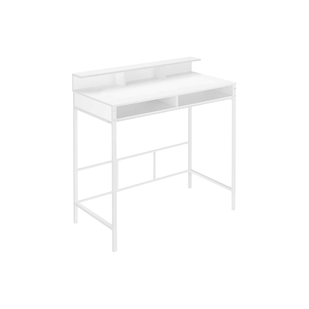 Staltura – Standing Height Desk – White / White Metal