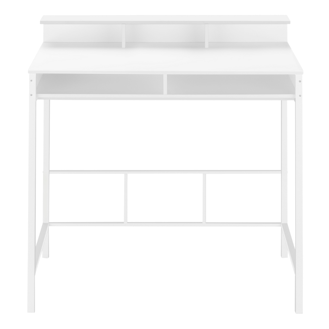 Staltura – Standing Height Desk – White / White Metal