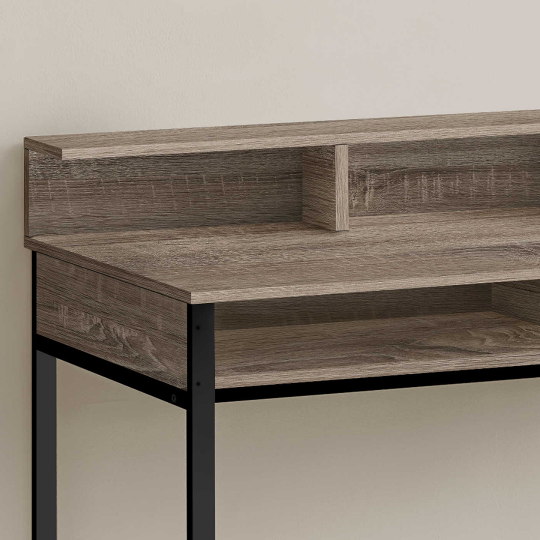 Staltura – Bureau assis-debout – Taupe foncé / Métal noir