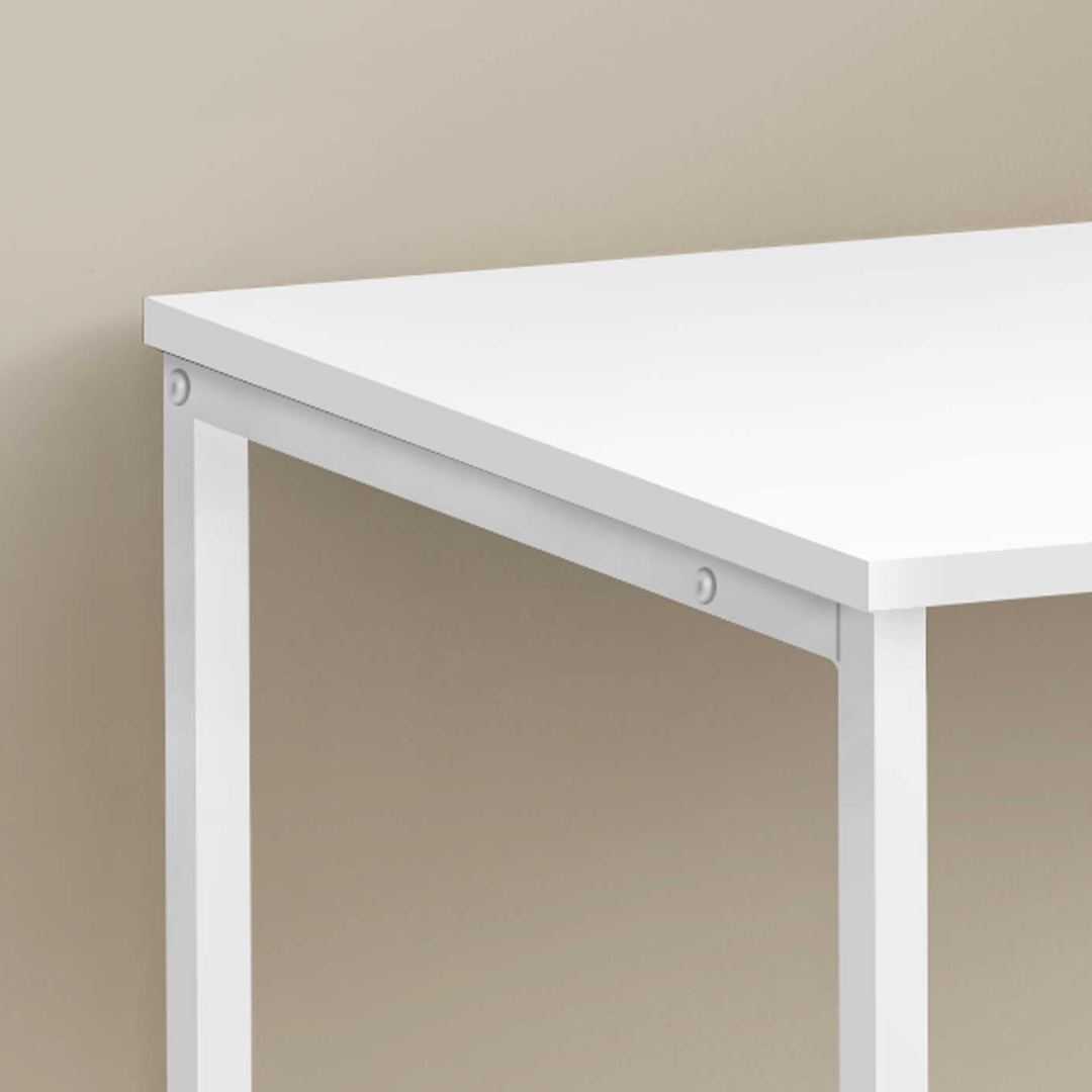 Modenxa – Computer Desk – White / White Metal