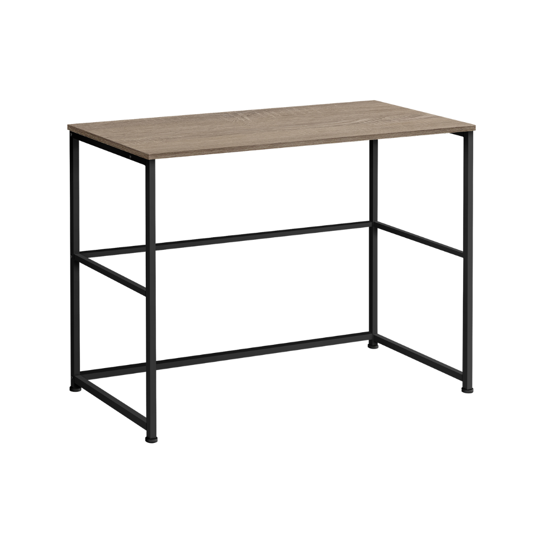 Modenxa – Computer Desk – Dark Taupe / Black Metal