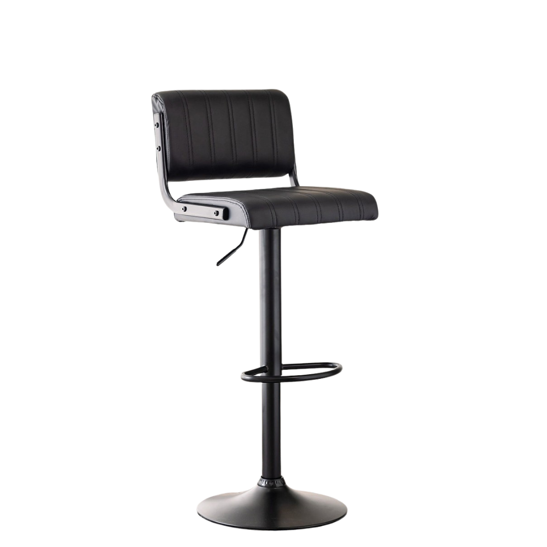 Vellaro – Lot de 2 – Tabourets de bar réglables – Noir