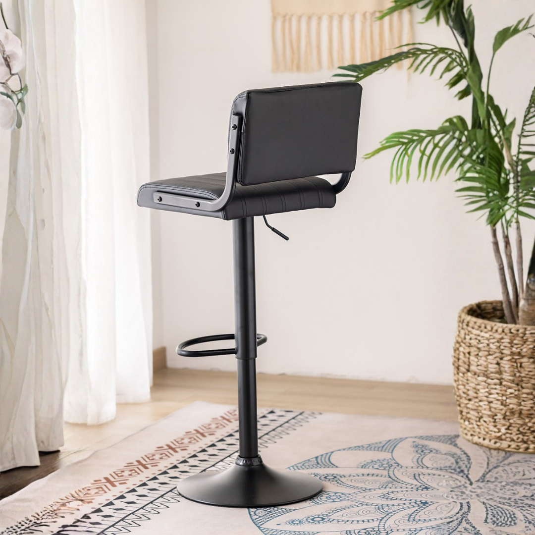 Vellaro – Set of 2 – Adjustable Bar Stools – Black