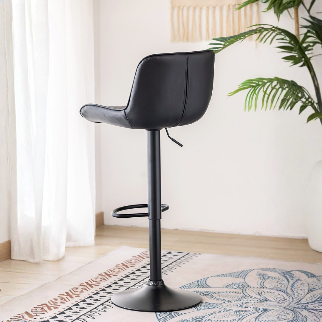 Silvano – Set of 2 – Adjustable Bar Stools – Black