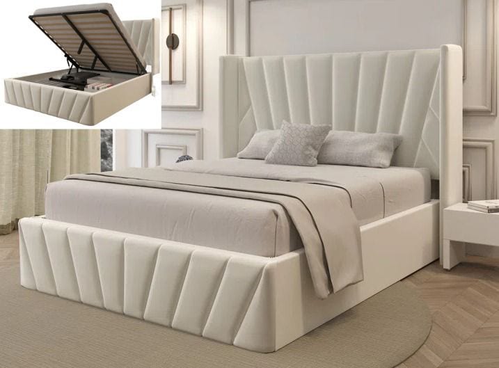 Marbella - Contemporary Upholstered Lift Up Storage Bed