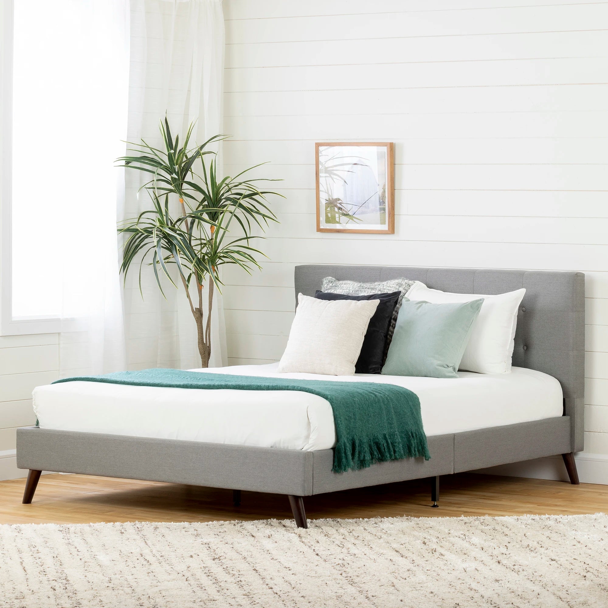 Upholstered Platform Bed and Headboard - Fusion