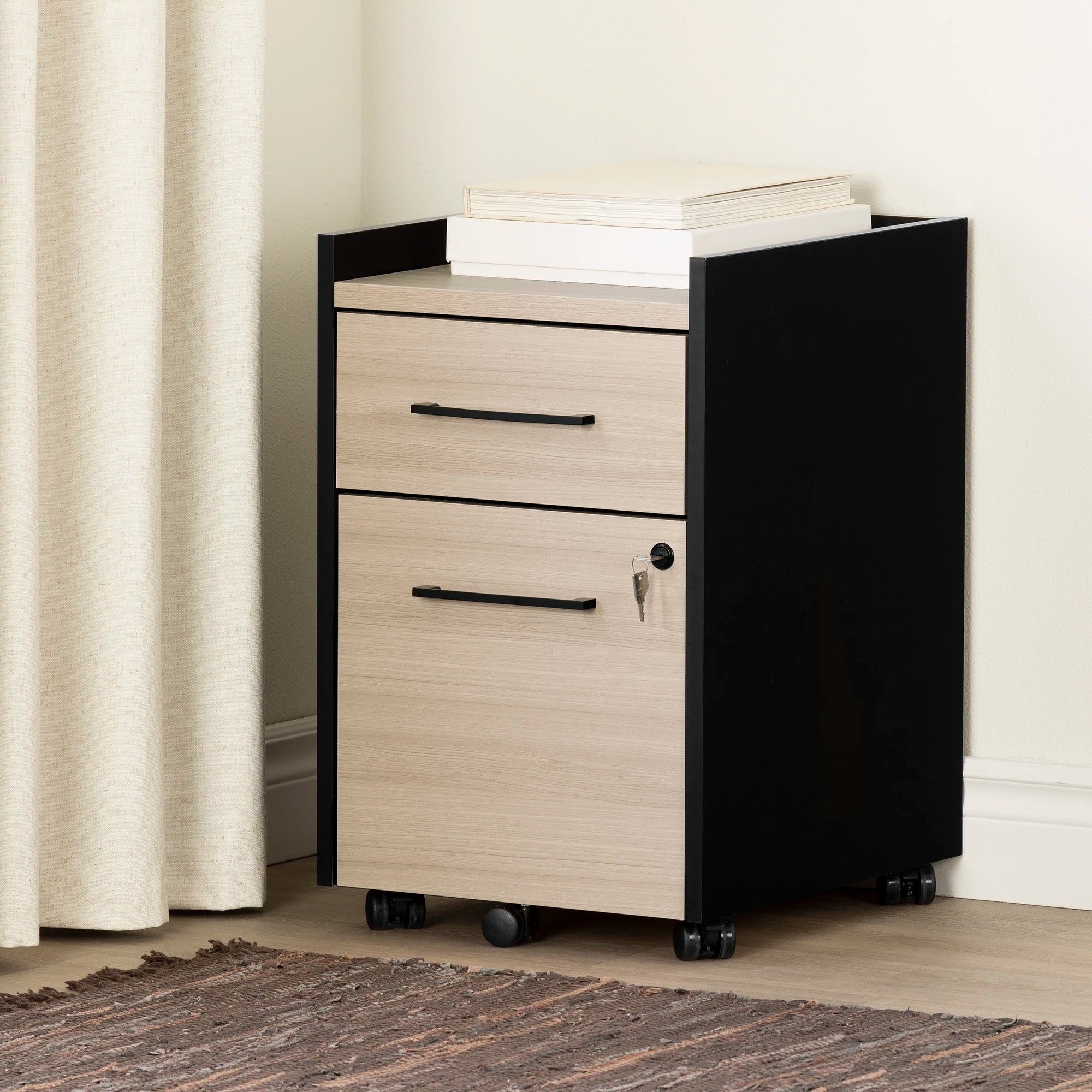 2-Drawer Mobile File Cabinet With Lock - Kozack