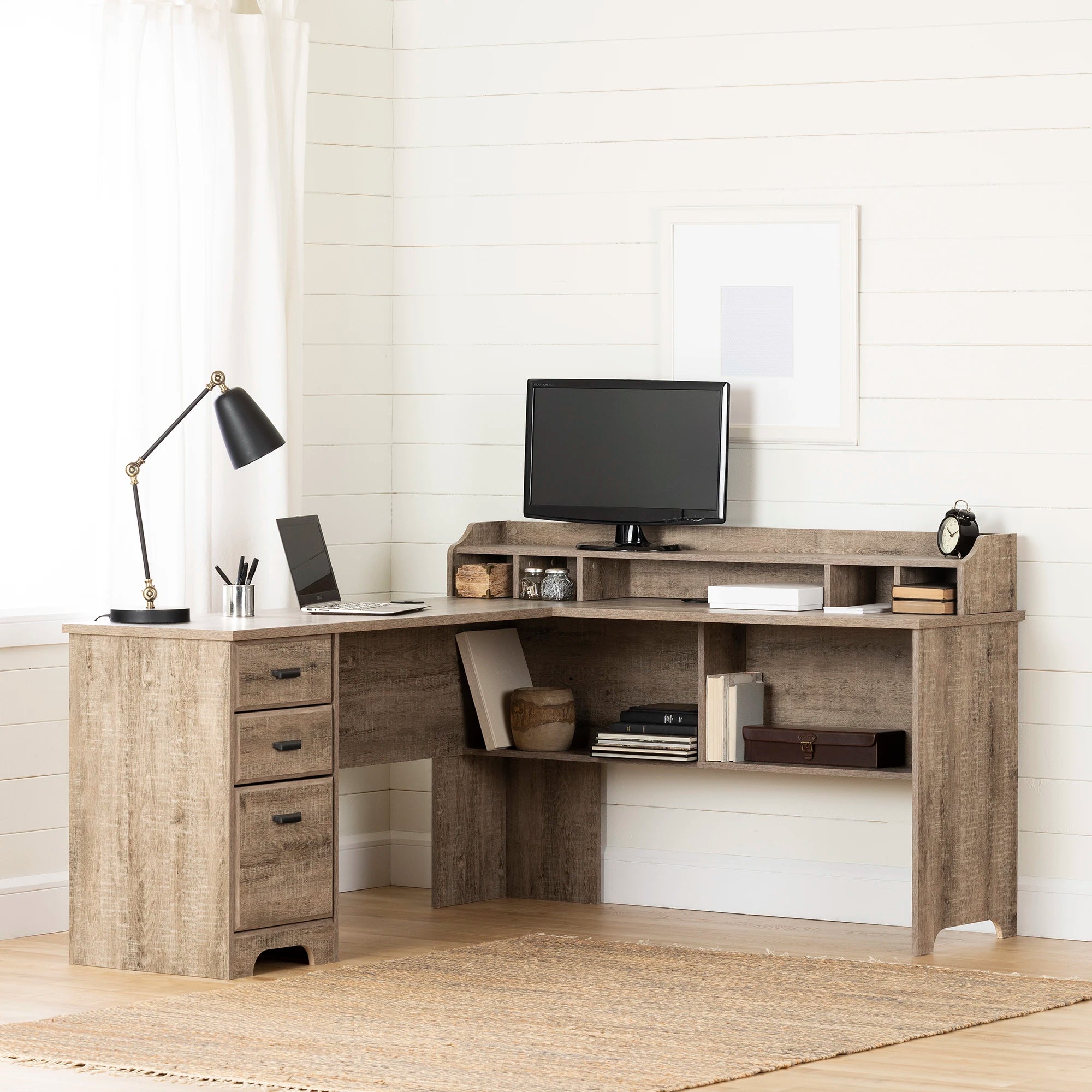 L-Shaped Desk with Removable Hutch - Versa