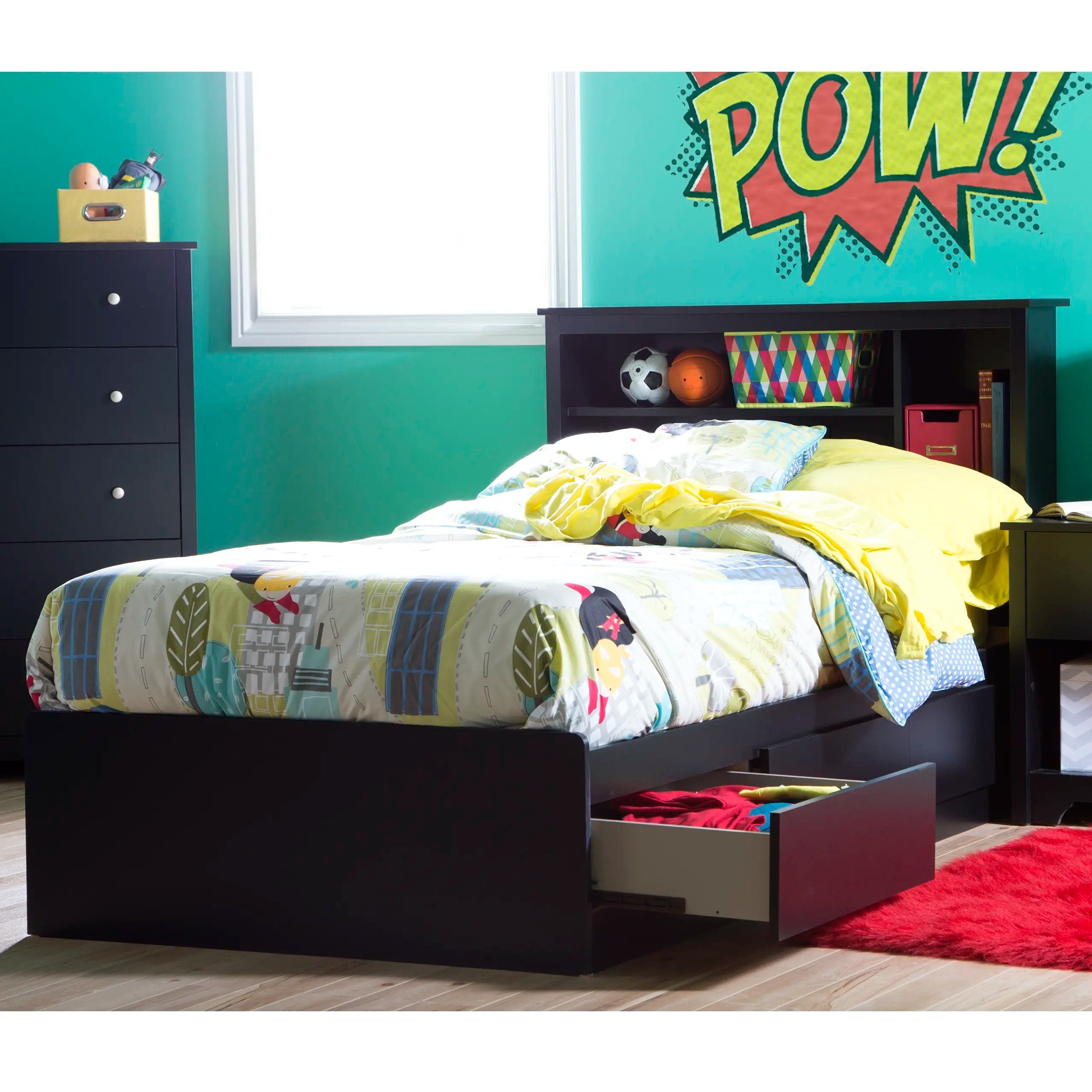 Mate's Platform Storage Bed with 3 Drawers - Vito