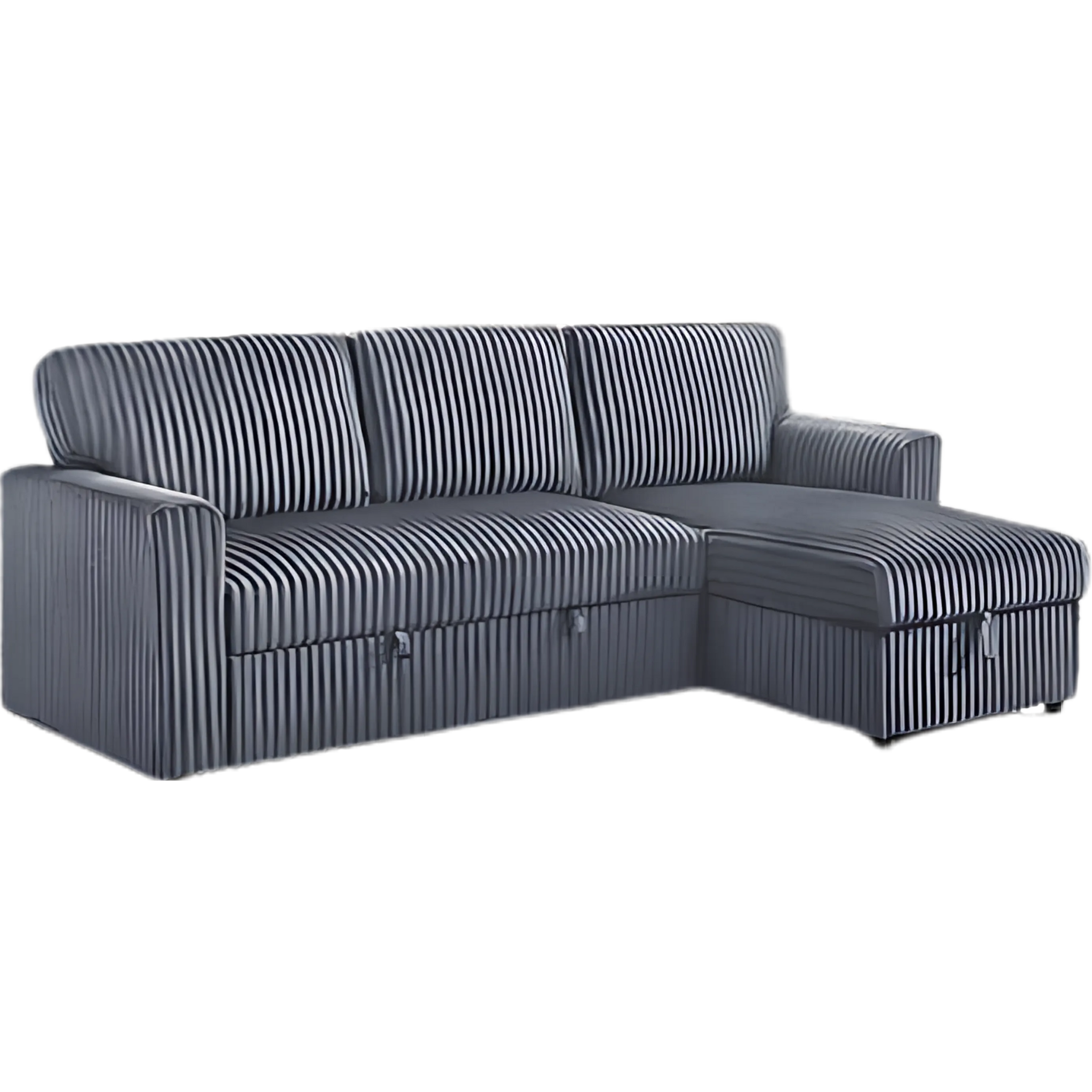 IF-9025 | Grey Sectional Sofa Bed Storage
