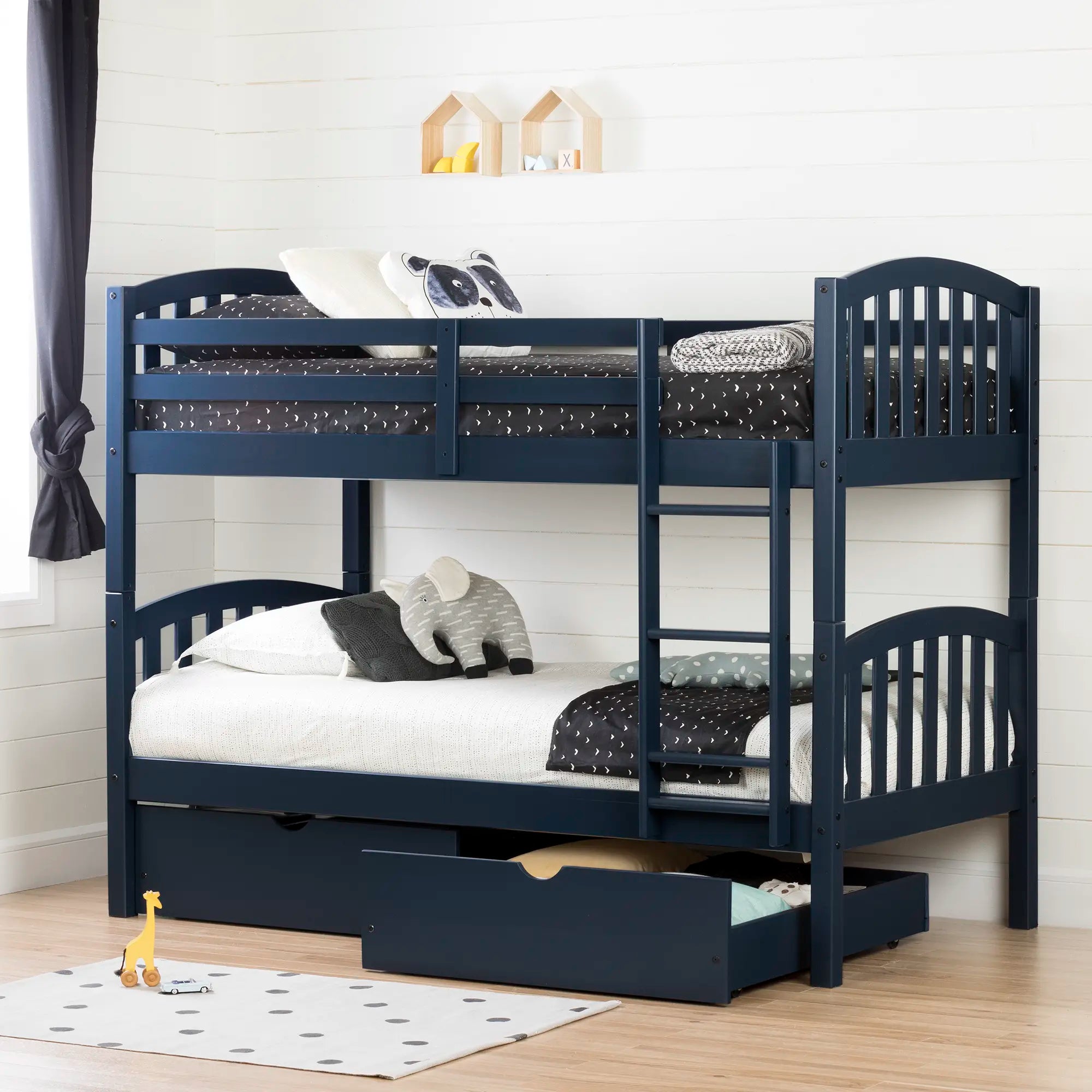 Solid Wood Bunk Bed with storage drawers - Ulysses