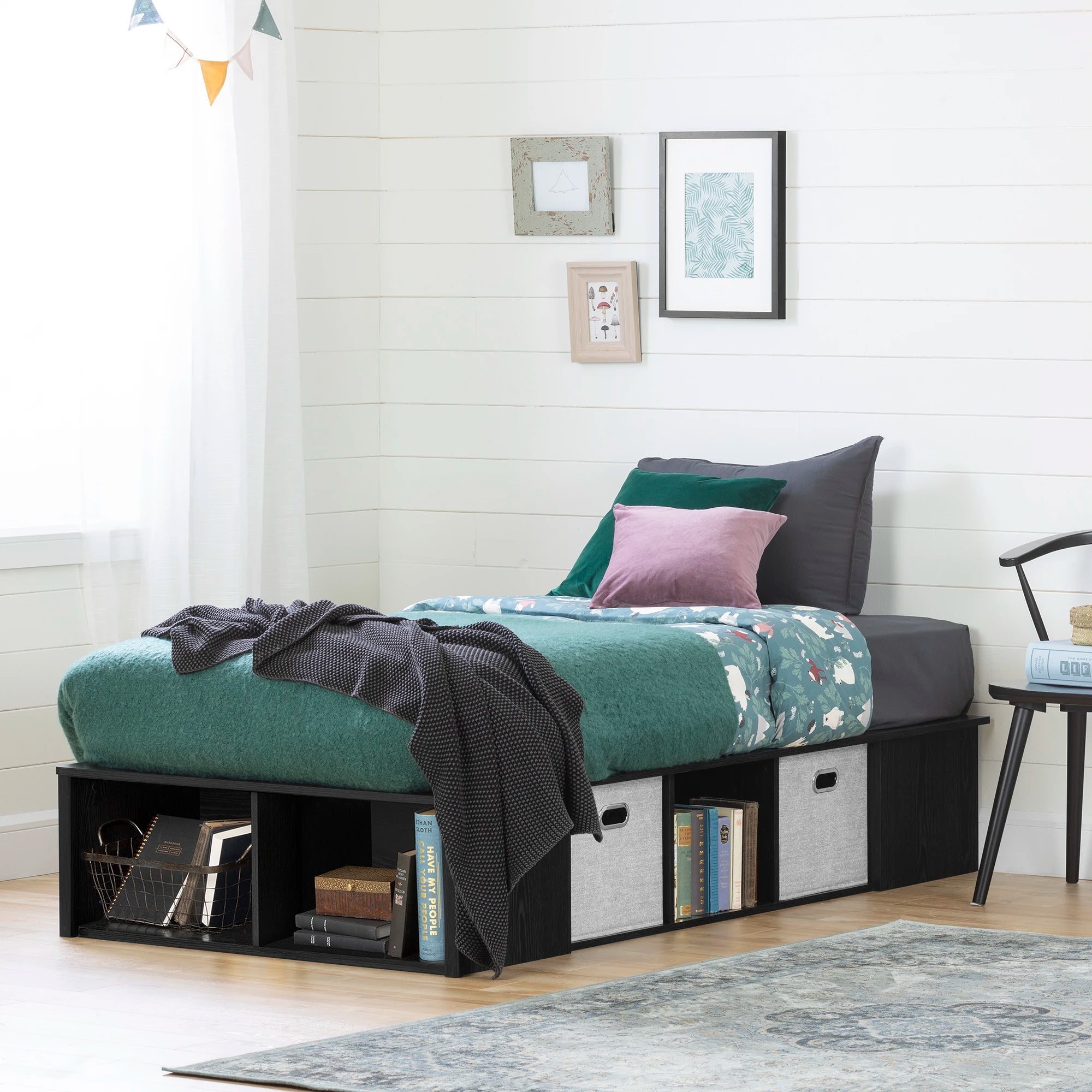 Storage Platform Bed with Baskets - Flexible