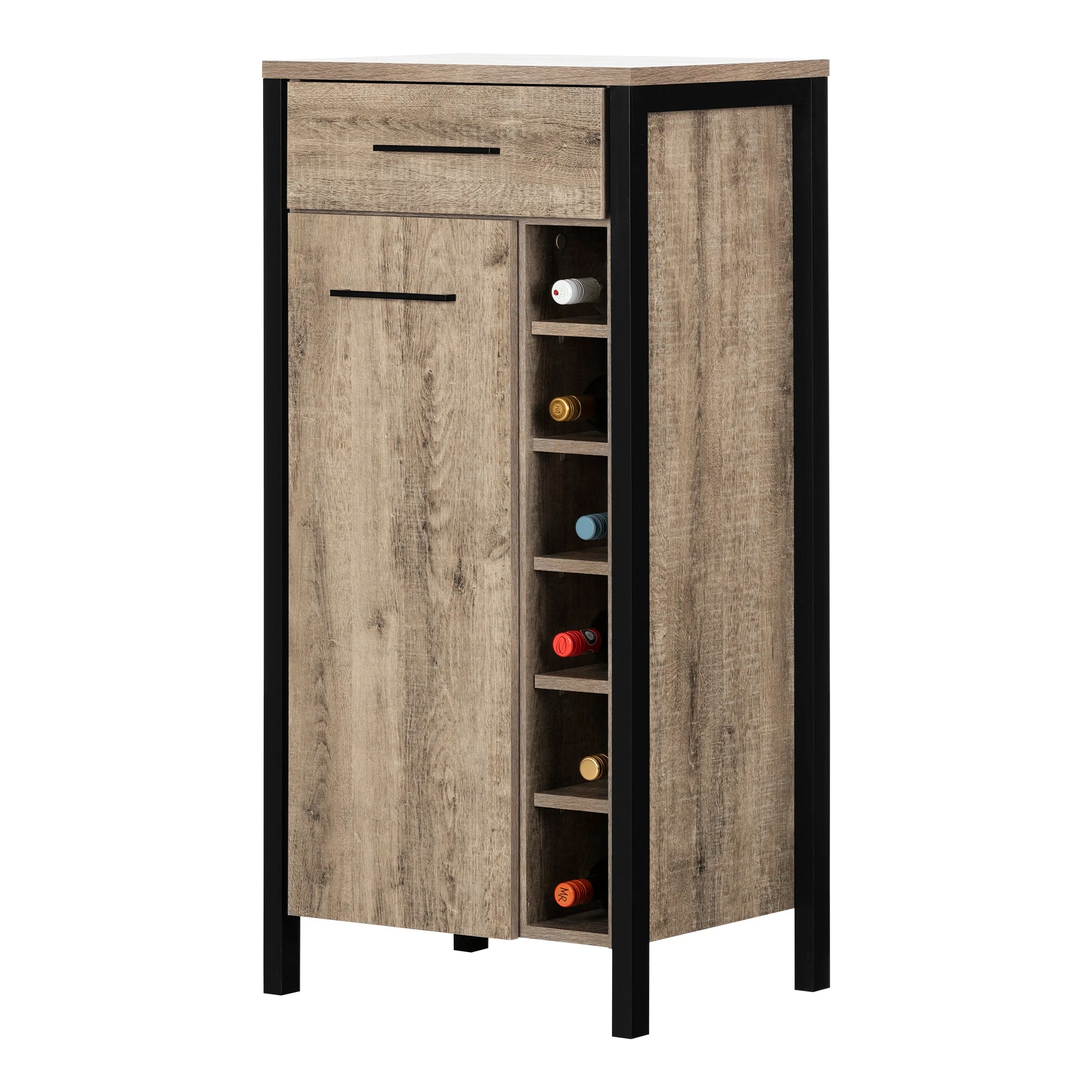 Small Bar Cabinet with Wine Bottle Storage - Munich