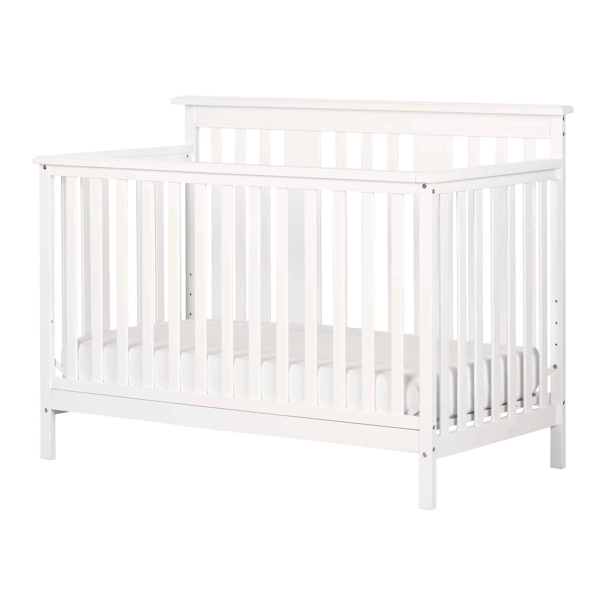 Modern Baby Crib - 4 Heights with Toddler Rail - Cotton Candy