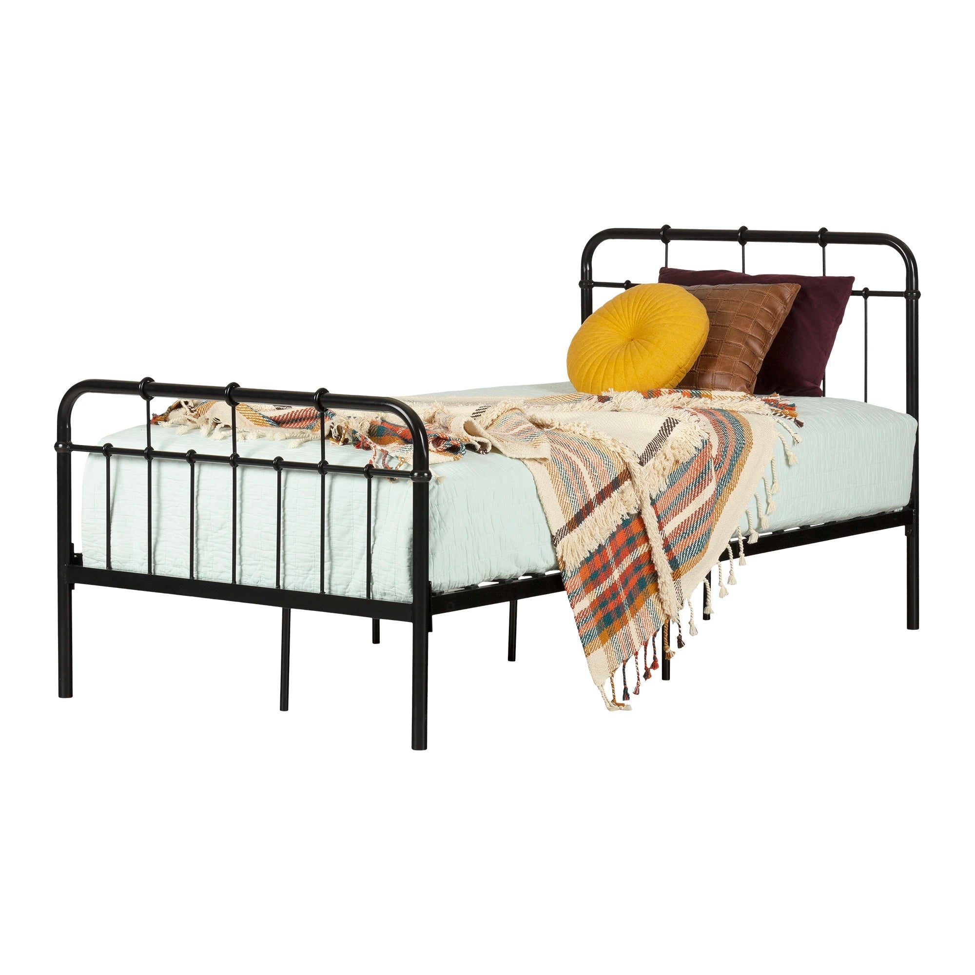 Metal Platform Bed with Headboard and Footboard - Versa