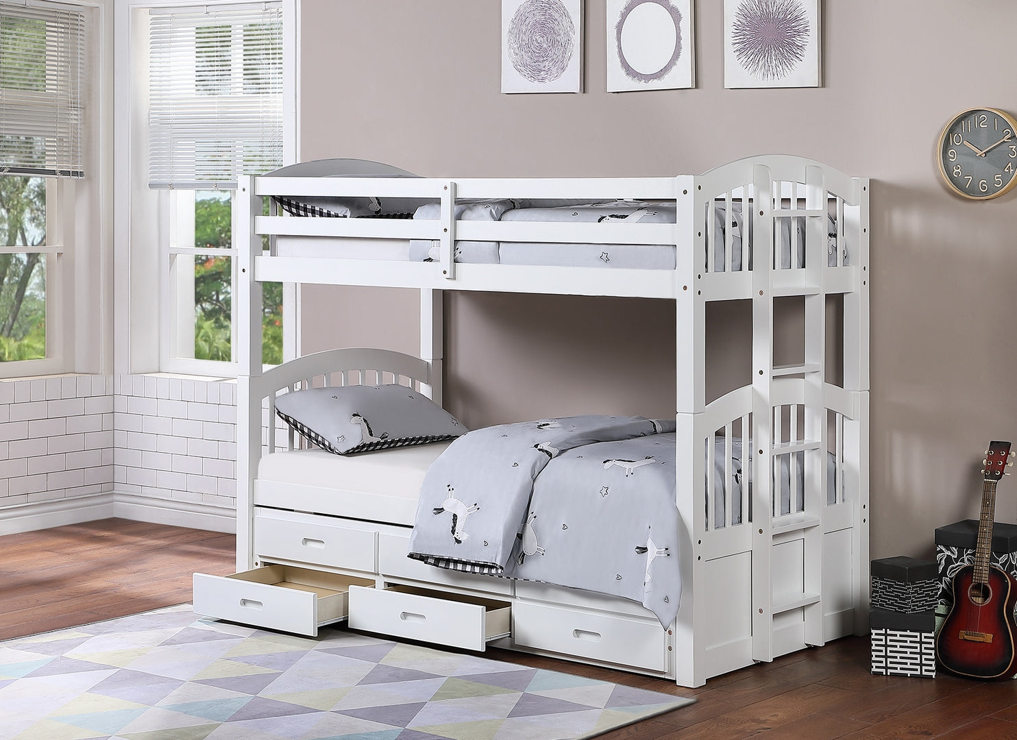 Single White Bunk Bed 1842