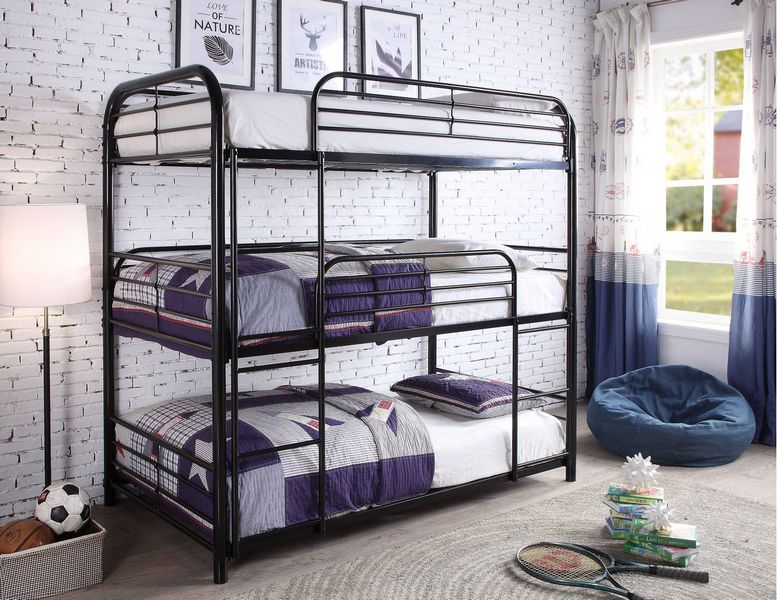 Single Triple Black Bunk Bed 503