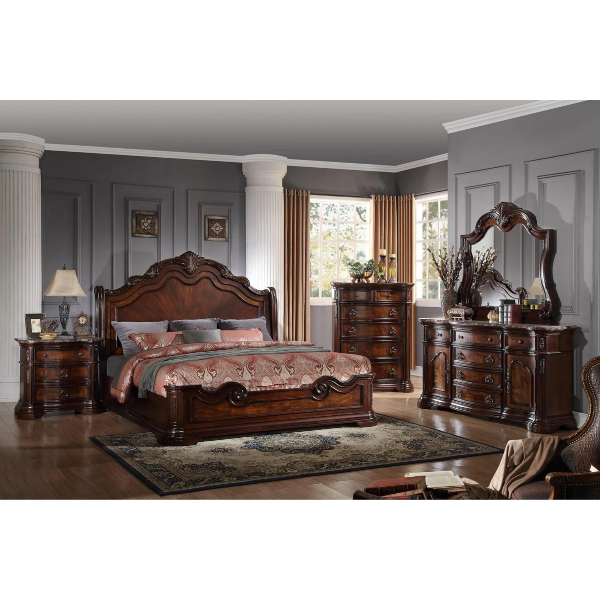 Queen Bedroom Set – Bombay Victorian Wood