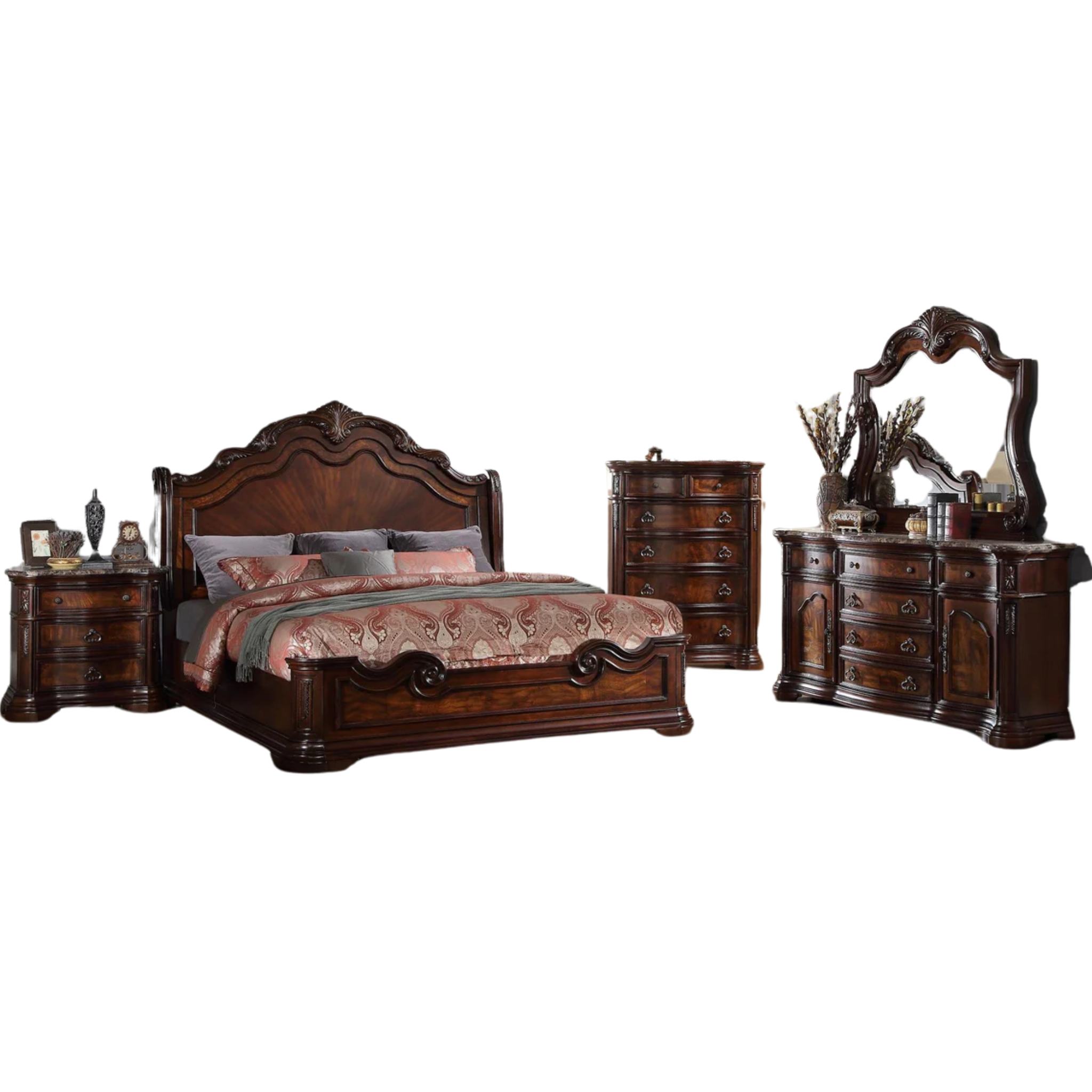 Queen Bedroom Set – Bombay Victorian Wood