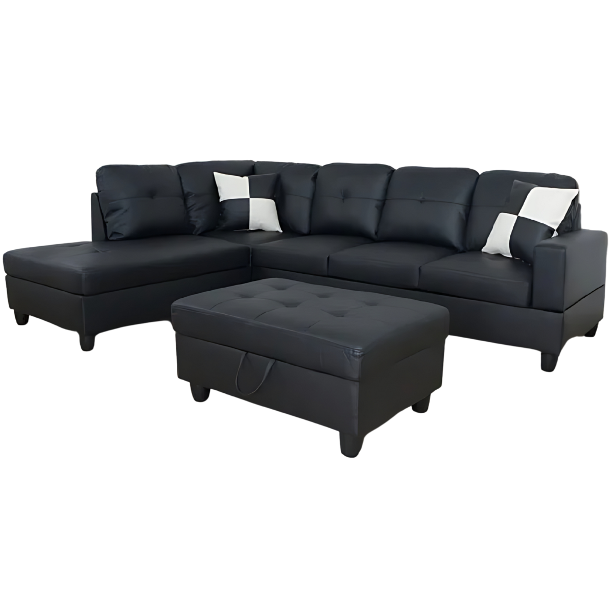 Sofa Montbel Noir Simili-cuir