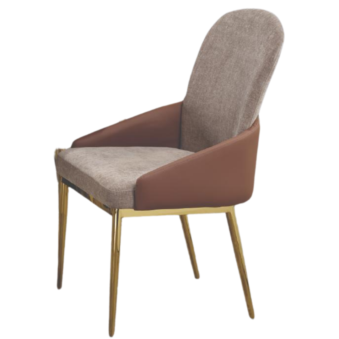 Livoria – Ensemble de salle à manger en céramique effet marbre – Pieds dorés et chromés