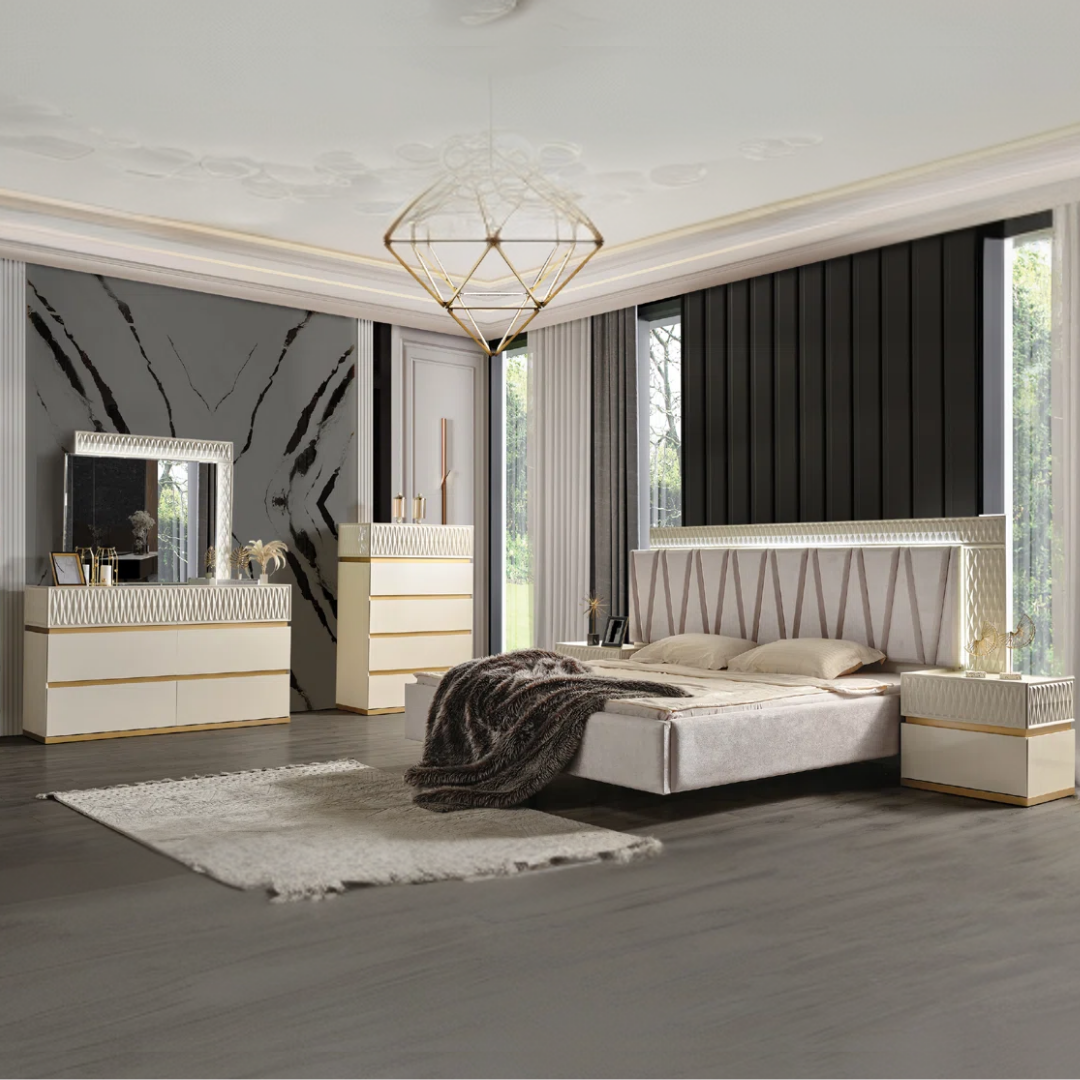 Delvario – Bedroom Set – King – Off-White