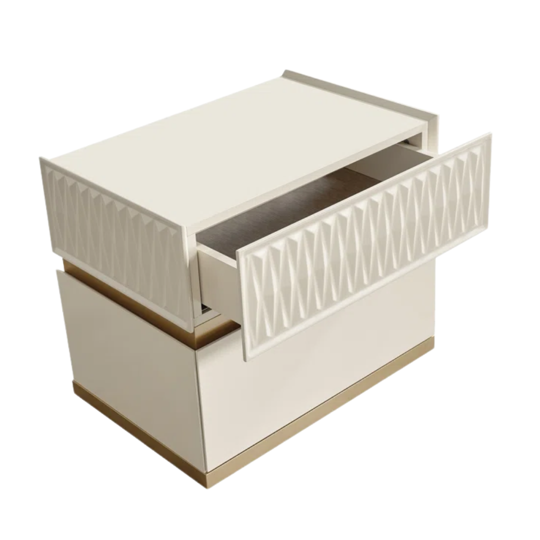 Delvario – Ensemble de chambre à coucher – King – Blanc cassé