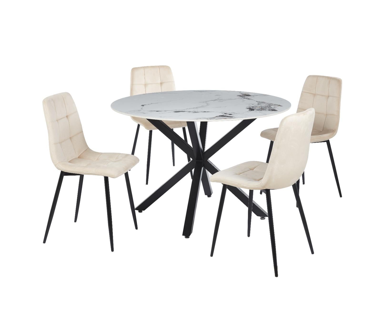 DT-17 CH-170 Black - 5-Piece Dining Set